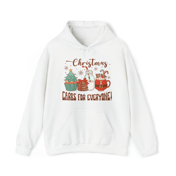 Christmas Carbs For Everyone Hoodie Sweatshirt Retro Colorful Silly Printify