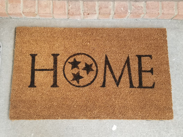 HOME Doormat with Tennessee Tristar/Welcome Mat - 3 Sizes to Choose From Plush