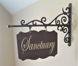 Custom Hanging Sign- Personalized 8x12 RECTANGULAR Metal Room Sign With Bracket and Custom Lettering- Decor Sign Plush