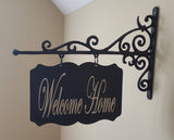 Custom Hanging Sign- Personalized 8x12 RECTANGULAR Metal Room Sign With Bracket and Custom Lettering- Decor Sign Plush