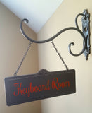Rectangular Metal Room Sign and Bracket with Custom Lettering 2-Sided 4.5" x 11" Shabby Chic Farmhouse Vintage Style Plush