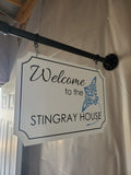 Custom 2-Sided Indoor/Outdoor Metal Sign w/12" Pipe Bracket - Perfect for Businesses, House Signs and more! Plush