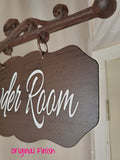 4x8 RECTANGULAR Metal Plaque and Bracket with Custom Lettering - Room Sign, Powder Room, Laundry, Pantry, etc. Plush