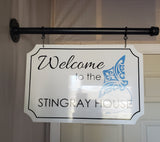 Custom 2-Sided Indoor/Outdoor Metal Sign w/12" Pipe Bracket - Perfect for Businesses, House Signs and more! Plush