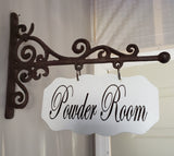 4x8 RECTANGULAR Metal Plaque and Bracket with Custom Lettering - Room Sign, Powder Room, Laundry, Pantry, etc. Plush