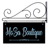 Custom 2-Sided Indoor/Outdoor 6x12 Metal Sign with Square Corners and Scroll Wall Mounted Bracket Plush