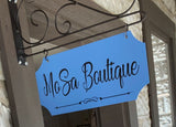 Custom 2-Sided Indoor/Outdoor 6x12 Metal Sign with Inverted Corners and Matching Scroll Wall Mounted Bracket Plush