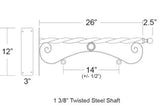 24 inch Reverse Scroll Sign Bracket - NO SIGN Plush
