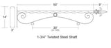 48 inch Reverse Scroll Sign Bracket - NO SIGN Plush