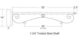 48 inch Reverse Scroll Sign Bracket - NO SIGN Plush