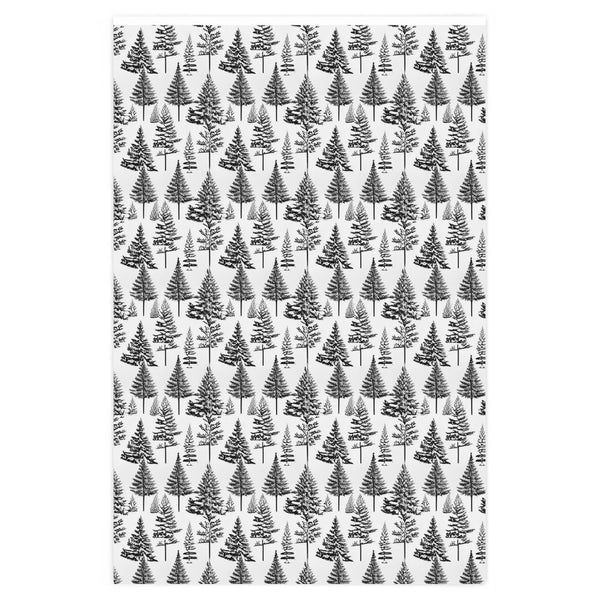 Elegant White Christmas Tree Wrapping Paper Roll
