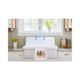 Kitchen Tea Towel with Family Name and Row of Christmas Trees Towel - Tea Towel - Bar Towel Gift for Home Holiday Gift Hostess Gifts Plush