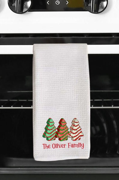 personalized holiday bar kitchen towel - tea kitchen towel