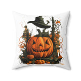 Halloween Pillow with Vintage Image Happy Halloween Spooky Scary Pumpkins