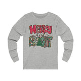Merry and Bright Long Sleeve T-Shirt Retro Colorful