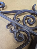 Cast Iron Sign Hanging Bracket: 12 Inch Scroll Design