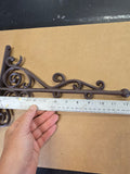 Cast Iron Sign Hanging Bracket: 12 Inch Scroll Design