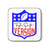 Taylor Swift Version Coaster Football Emblem Taylor Swift Version in Her Autograph Travis Kelce Kansas City Chiefs