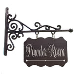 Metal Plaque and Bracket with Custom Lettering - Room Sign, Powder Room, Laundry, Pantry, etc. 4x8 RECTANGULAR