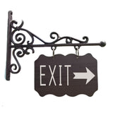 Metal Plaque and Bracket with Custom Lettering - Room Sign, Powder Room, Laundry, Pantry, etc. 4x8 RECTANGULAR