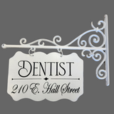 Metal Plaque and Bracket with Custom Lettering - Room Sign, Powder Room, Laundry, Pantry, etc. 4x8 RECTANGULAR