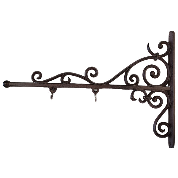 Cast Iron Sign Hanging Bracket: 17 Inch Scroll Design