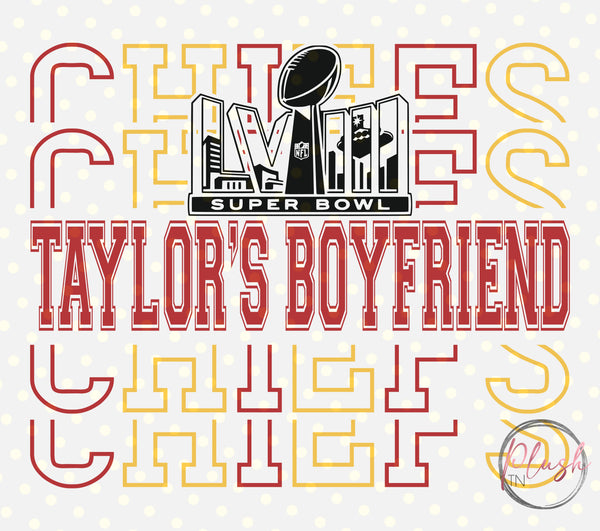 Taylor's Boyfriend Chiefs Super Bowl 2024 Digital File Download Plush