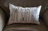 12x20 Natural Canvas Pillow - Home Sweet Home - Rae Dunn Inspired Plush