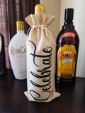 Custom/Personalized Jute Wine Bag - Pairs well with yoga pants and best friends Plush