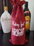 Custom/Personalized Jute Wine Bag - Pairs well with yoga pants and best friends Plush