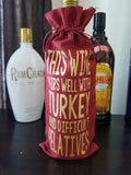 Custom/Personalized Jute Wine Bag - Making Spirits Bright