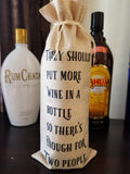 Custom/Personalized Jute Wine Bag - To the host we toast Plush