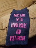 Custom/Personalized Jute Wine Bag - When wine goes in wisdom comes out Plush