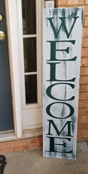 4 Foot Leaning Porch Sign - Welcome