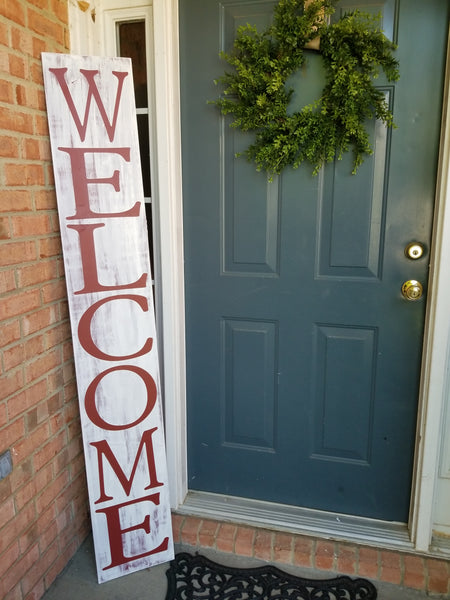 6 Foot Leaning Porch Sign - Welcome