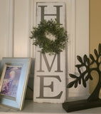 8x24 HOME Sign with Wreath