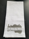 Tea Towel/Flour Sack Towel - Nashville Skyline and Guitar