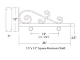 24 inch Whispy Style Sign Bracket - NO SIGN Metalcraft Industries