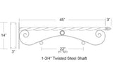 43 inch Reverse Scroll Sign Bracket - NO SIGN Metalcraft Industries