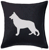 20 inch Cotton Pillow Cover - Dog Silhouette