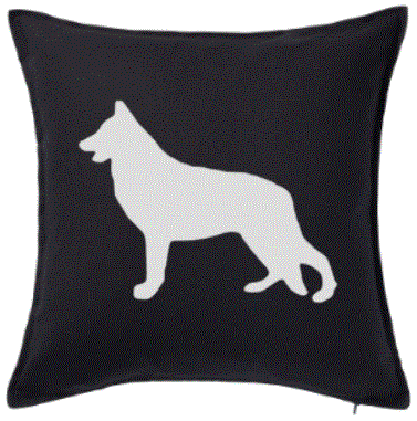 20 inch Cotton Pillow Cover - Dog Silhouette