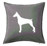 20 inch Cotton Pillow Cover - Dog Silhouette Plush