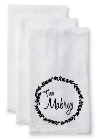 Tea Towel/Flour Sack Towel - Personalized/Custom Name Plush
