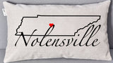 Natural Linen Pillow - Nolensville, TN - Your City and State Plush