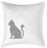 20 inch Cotton Pillow Cover - Cat Silhouette Plush