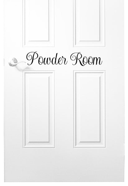 Powder Room/Bathroom Vinyl Decal for Door or Wall Plush