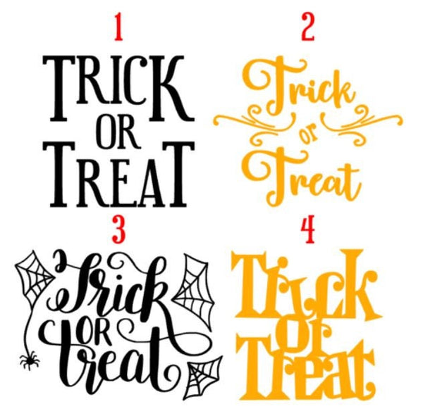 Halloween Stickers, Trick or Treat Stickers, Vinyl Stickers Custom Halloween and Fall Stickers, Fall Decor, Halloween Decor Plush