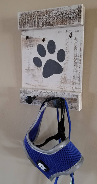 Reclaimed Wood Dog Leash Holder - Cat Leash Holder - Leash Holder - Rustic