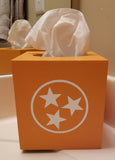 Wooden Tissue Box with TN/Tennessee Tristar