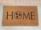 HOME Doormat with Tennessee Tristar - Welcome Mat - Door Mat - Choose from 4 Sizes